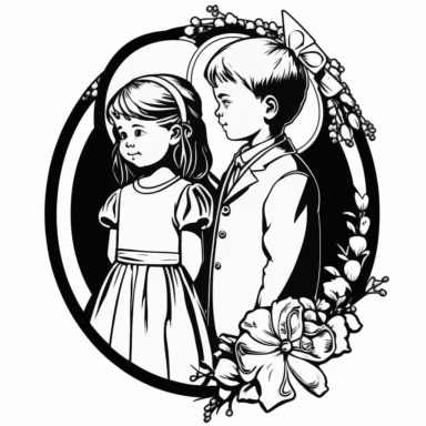 First Holy Communion pictures, vector pictures, black and white, black outline, clipart, white background