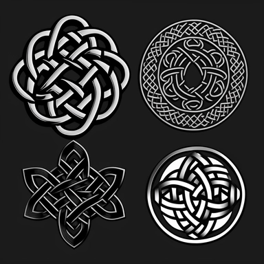 multiple Celtic knots svg icons black clipart pack