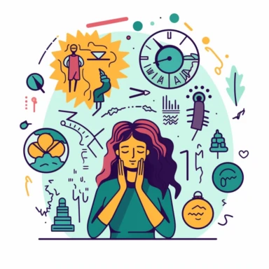 clipart graphics for mental health and anxiety, single design, 8k