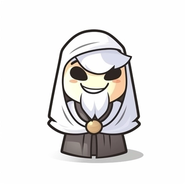 happy cute Cleric face, cartoon, clipart, mascot, isolated on white background