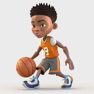 Basketball clipart. Sport graphics, boy Basketbal player characters, 8k polished, clear background 3d rendered by pixar