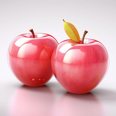 pink glass apple , two halves of apple, clipart - - v 5