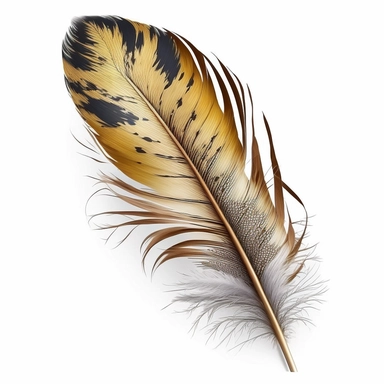 American goldfinch feather feather clipart, isolated, white background