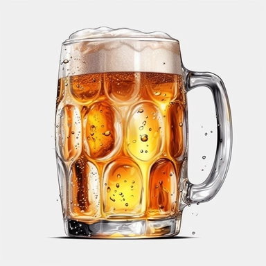 Beer mug, clip art, detailed, 4k, glossy airbrush design, vector, svg, white background