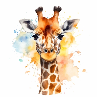 Giraffe Watercolor Clipart, Cute Clip art for commercial use, Transparent PNGs, African Safari Zoo Animal, Baby Giraffe Silhouette <@1110215565999611998>
