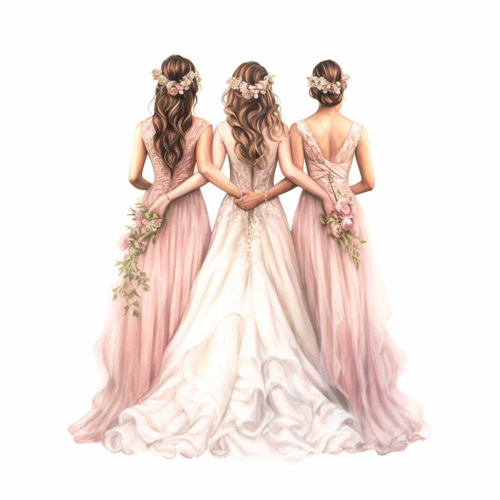 bridesmaid dress cliparts