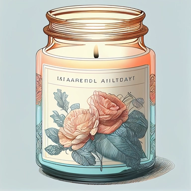 hyper realistic, white background, white margins, 16k, ultra detailed clipart, cut out image, hand-drawn A vintage-style clipart featuring a scented candle jar, exuding a warm glow and emitting a fragrant aroma.Use soft and muted colors such as cyan, brown, and rose for a vintage-inspired palette.