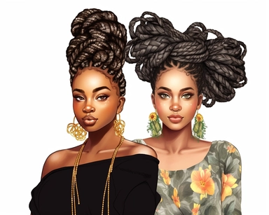 2 girls per grid, Black Girl Magic, Beautiful braided hair styles, Fashion Nova Themed Clipart, Black Girls Magic Clipart, Black Women Clipart, Black Girls PNG, Black Girl Sticker/Planner/Journal/Print Lady boss clipart, Boss Fashion clipart, Fashion Girl Clipart, Boss Girl clipart, Fashion Illustration, Afro lady clipart