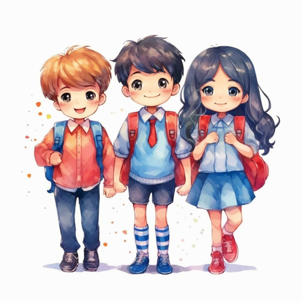 children in school clipart