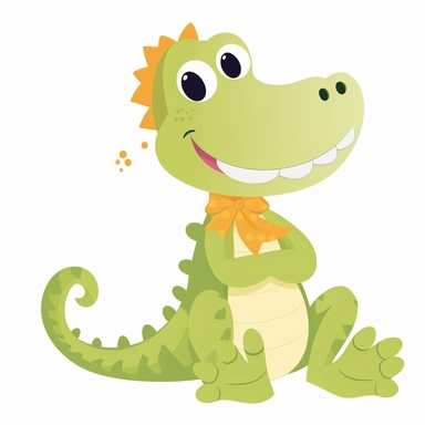 Cute Alligator , Aquatic style, clipart, white background,