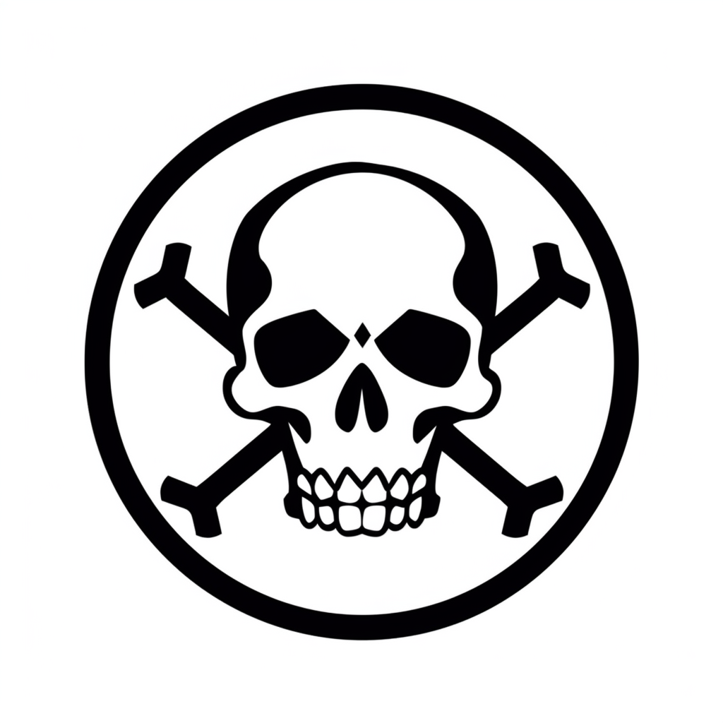 Skull and crossbones icon on white background Vector Image