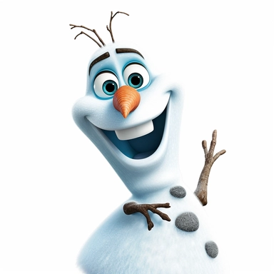 frozen Olaf clip art, hd, white background, — ar 3:2 —