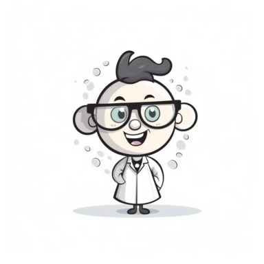 happy cute Nuclear Scientist face, cartoon, clipart, mascot, isolated on white background
