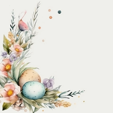 Watercolor easter corner border frame Clipart, easter, Minimalist Flowers Watercolor, Separated design, 8k