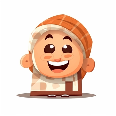 happy cute Rug Maker face, cartoon, clipart, mascot, isolated on white background