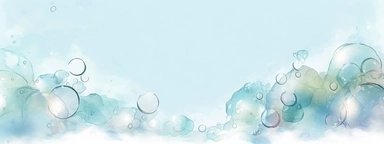 watercolor white bubbles on pale blue background, overlapping, clipart isolated on clear white background