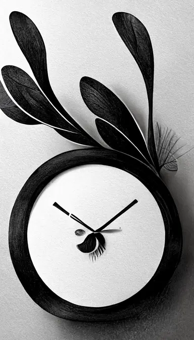 clock clipart style for business presentation black and white