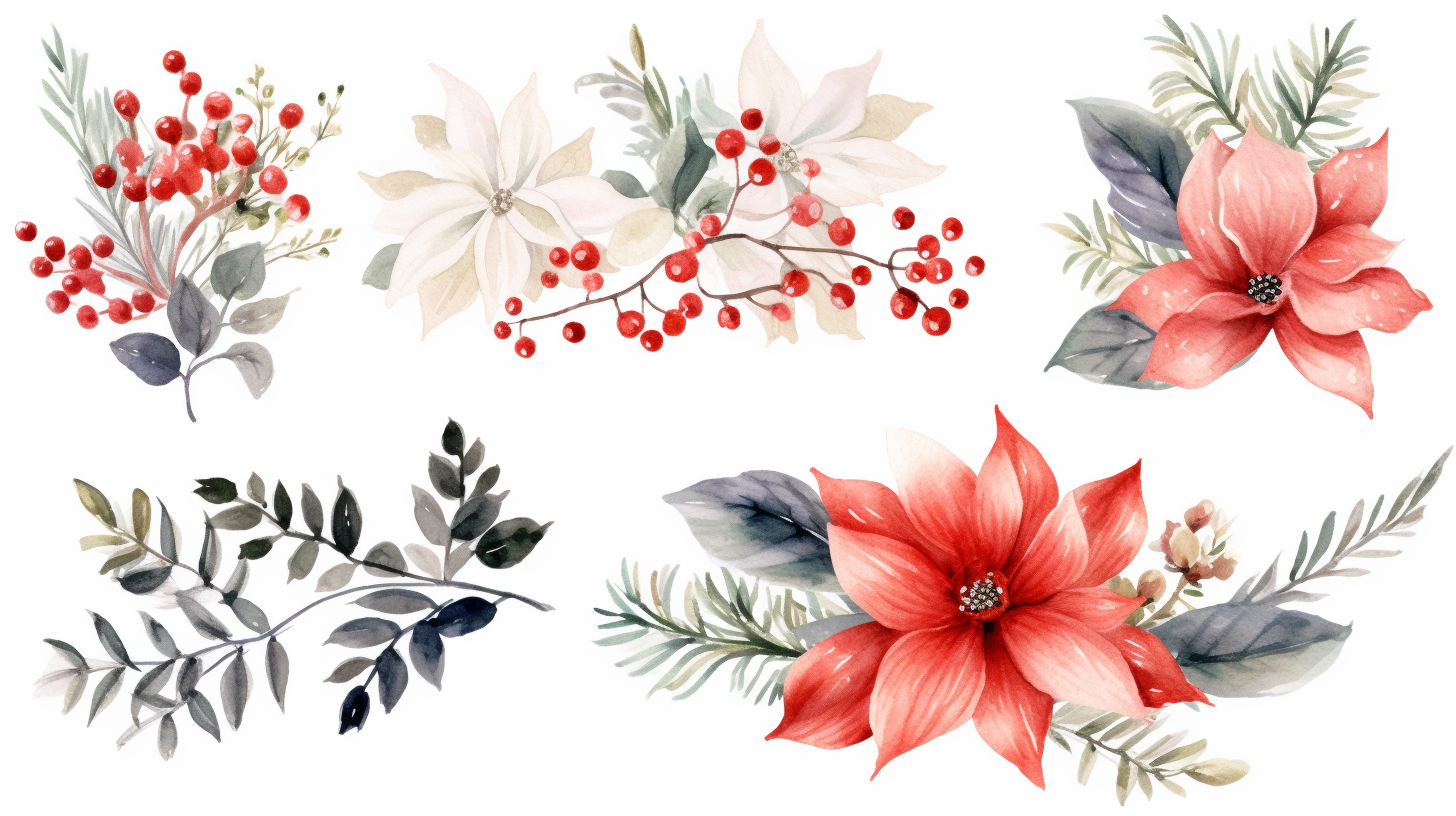 christmas poinsettia clipart