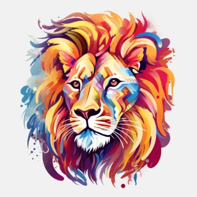 vector art, logo design, male lion drawing, male lion clipart, transparent background, 4k quality, flawless drawing jaguar, Alebrije, abstract, Illustrators, by Sabbas Apterus , no writing