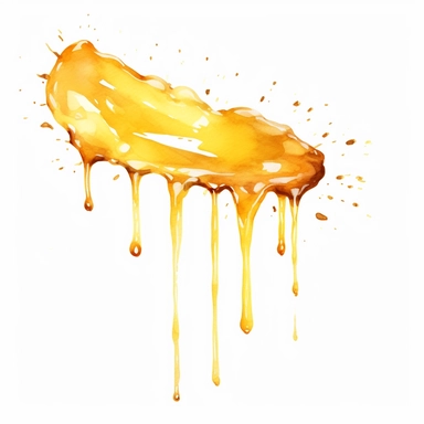 watercolor dripping honey clipart, white background