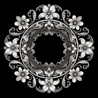 Filigree borders or frame clipart, hd, detailed, on black background, spaced out