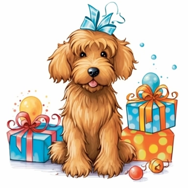 dog birthday clip art