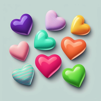 candy hearts, vector, clipart, sticker, 2d