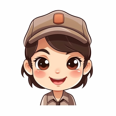 happy cute Park Attendant face, cartoon, clipart, mascot, isolated on white background