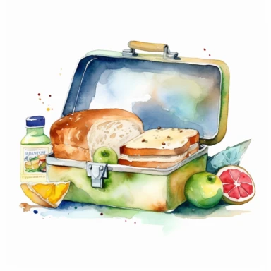 watercolor illustration of Lunchbox, school clipart, studenti life style, clipart, watercolor clipart, watercolor splashes, illustration, artsy, white background