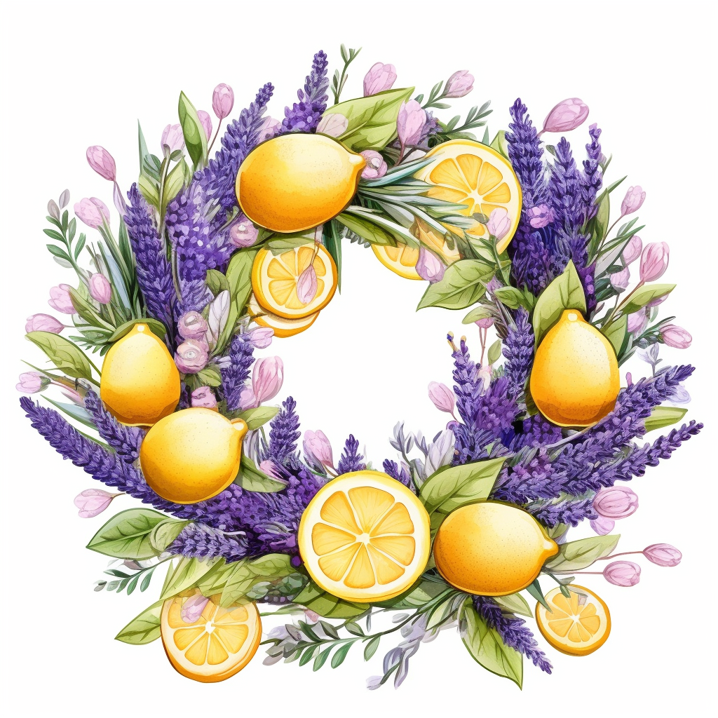lavender wreath cliparts