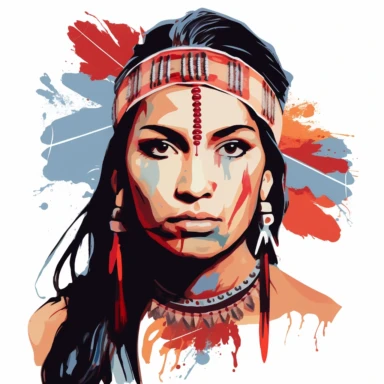 Cute Beautiful Native american Woman For Missing and Murdered Indigenous Women Watercolor Sublimation Clipart ,Cartoon,hyper realistic, intricate detail, illustration style,high solution,on the white background