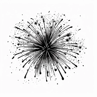 black outline line art vector grunge 4th of july firework clipart vector simple and minimalistic svg with a white background