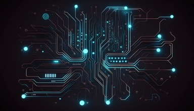 Innovation: Abstract circuit board with glowing lines.,background,wallpaper,vector,clipart, neon