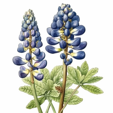 Bluebonnet (Lupinus texensis), clipart
