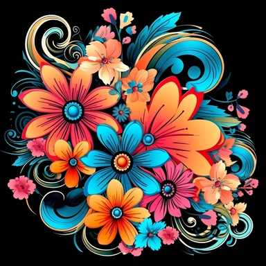 abstract flowers clip art