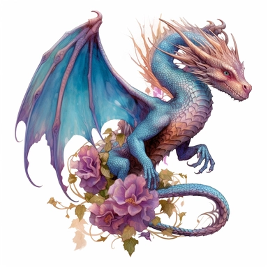 dragon of nature tattoo design by twilight designs, in the style of david nordahl, jean-baptiste monge, farel dalrymple, fantastical street, high resolution, imaginative characters, vibrant colors, clipart, blank white background
