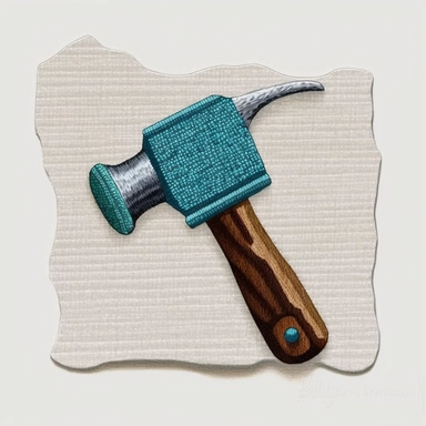 cute carpenter hammer embroidery clipart, A sharp photograph of an expensive