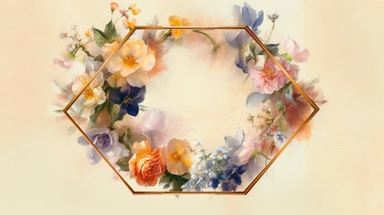 a simple gorgeous aesthetic vintage gold diamond-shape picture frame with minimal flowers border around outside the frame on soft yellow background clipart, watercolor painting realistic, high quality, vibrant, Vicente Romero Redondo, Willem van Aelst
