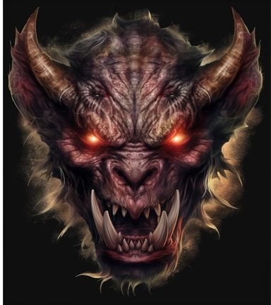 dark fantasy demon png clipart monster, in the style of hyperrealistic animal portraits, peter howson, john brack, art of the congo, depiction of animals, ratcore, grid-based