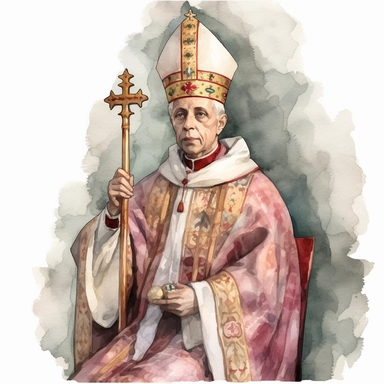 watercolor clipart, Archbishop asks the congregation if they accept the new monarch as their rightful ruler.
