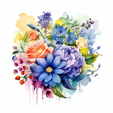 Let your imagination run wild by combining different flower species to create fantastical hybrid blooms. Merge the characteristics of multiple flowers into one unique and stunning watercolor clipart composition.