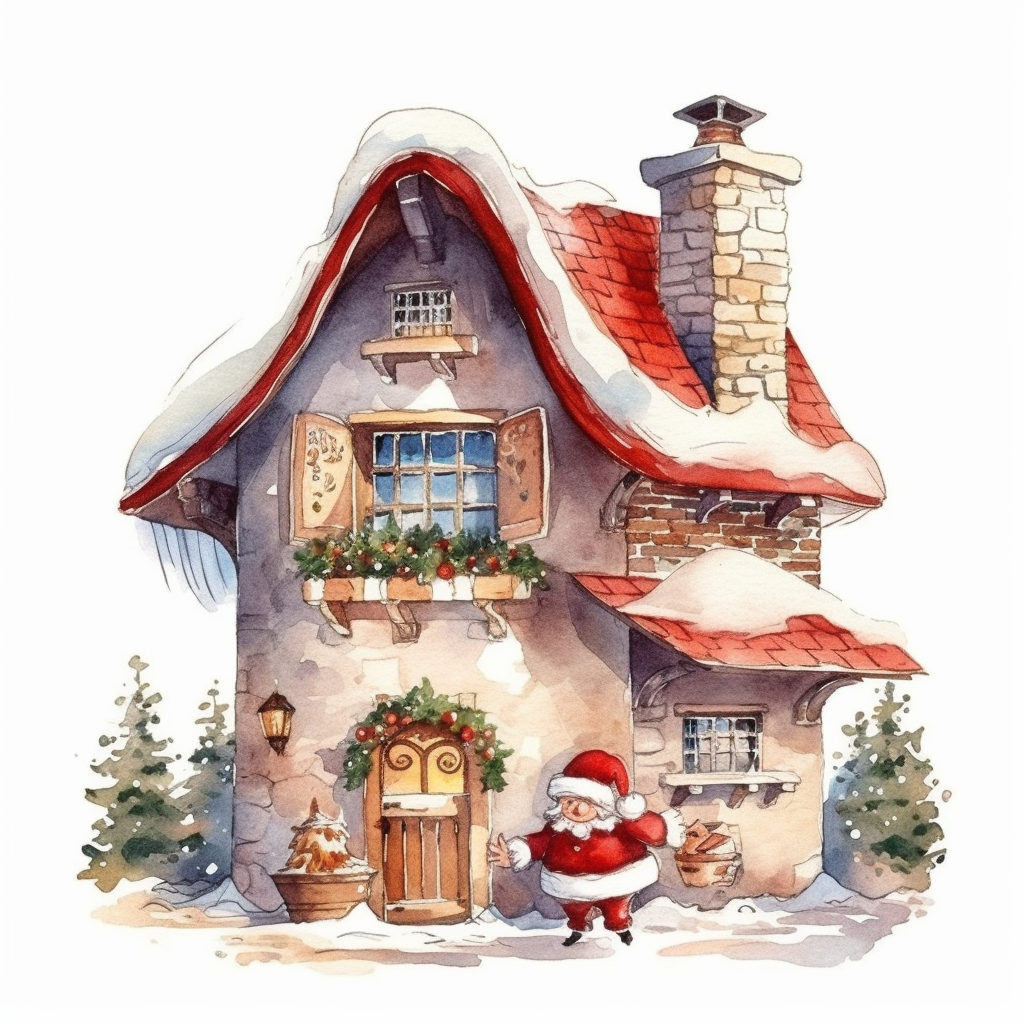 christmas house clipart