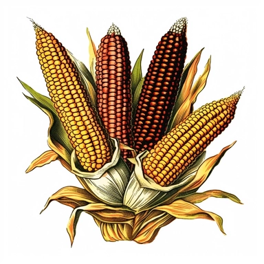 vintage corn, clipart, non-overlapping,