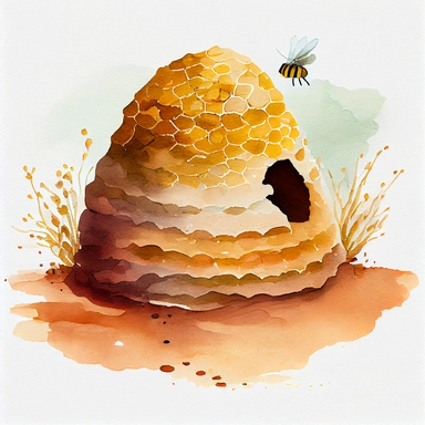 soft watercolor clip art of a bee hive