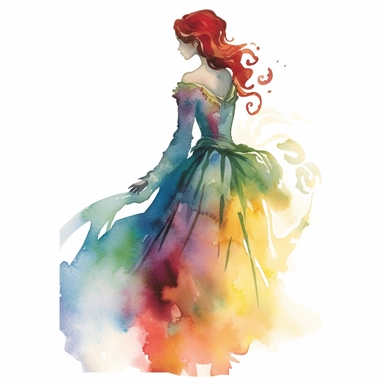 As our creative journey through the medieval era unfolds, we find ourselves immersed in a captivating scene of elegance and romance. Envision a side view of a beautifully dressed young lady, adorned in exquisite medieval attire, standing with grace and poise. Her silhouette is captured in a stunning watercolor clipart, emanating an aura of regality and allure. In this watercolor representation, the young lady stands tall and proud, her figure draped in a gown of opulent fabrics. The delicate bru