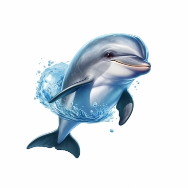 Cute Beautiful Baby Dolphin Full body Sublimation Clipart,Cartoon,hyper realistic, intricate detail, illustration style,high solution,on the white background