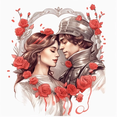SAINT VALENTINE'S DAY clipart , original hand drawing, style of the artwork, mood of the aartwork, white background, 8K quality, ultra detailed , clipart, white background, High Quality, ultra detailed