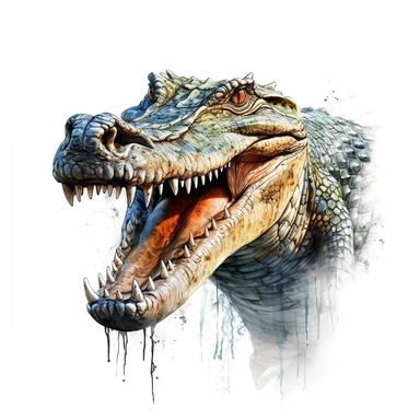 Big Creepy Crocodile Clipart isolated on white background