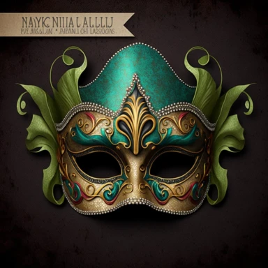 singlular Masquerade Mask Clipart, Mardi Gras mask clip art, Carnival graphics, Venetian mask, costume party, plain background