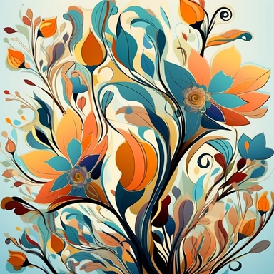abstract flowers clip art